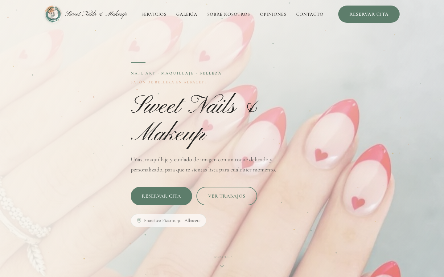 Captura del sitio web de Sweet Nails